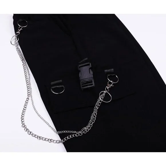 Breathable Baggy Women's Cargo Pants with Chain - X-Large Size Ready to Impress - Picture 6 of 7